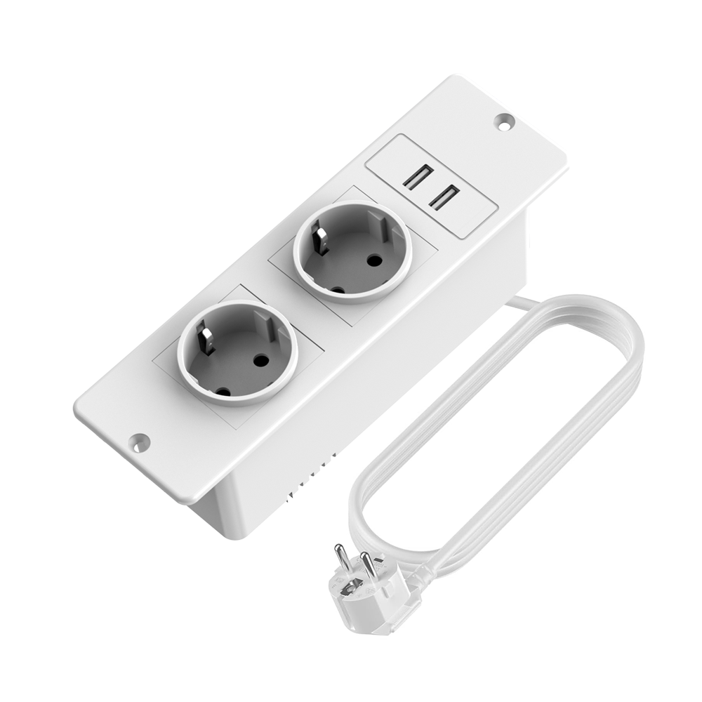 EU White Recessed Power Strip  - Commercial Kitchen Worktops ulasan dan harga